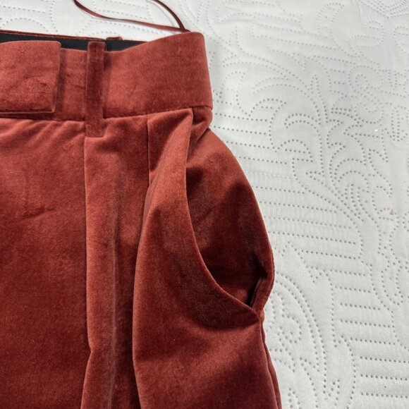 Banana Republic Velvet High-Rise Wide-Leg Pant in Rust - Picture 10 of 12